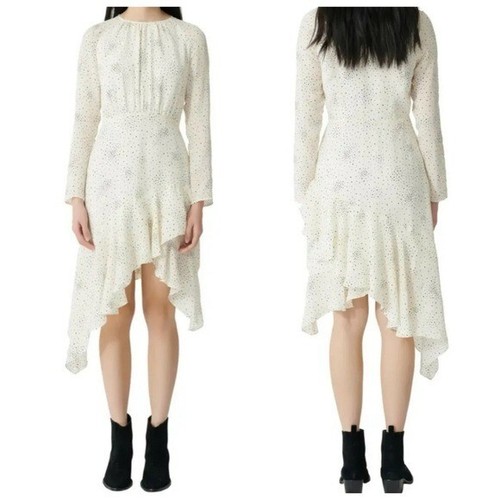 Maje Reto Asymmetrical Long Sleeved Dress Size 38 FR / 6 US galaxies of stars - Picture 9 of 10