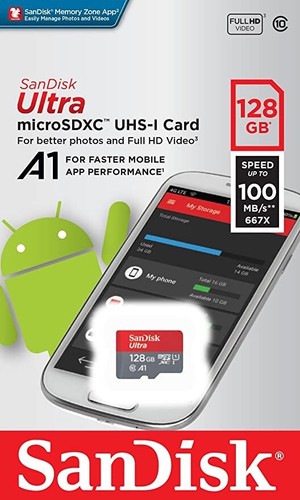 Karta pamięci SanDisk Ultra 128GB MicroSD C10 128GB SDXC UHS-1 A1 z adapterem nowa - Zdjęcie 2 z 3