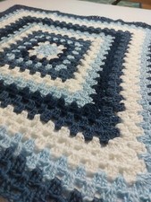 New Handmade Crocheted Baby Bassinet Cradle Receiving Blanket Granny Square