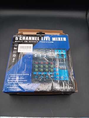 5 Channel Live Mixer Built In Effect Processor Model F-5A Professional Audio Mix