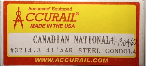 Góndola de acero AAR Accurail #3714.3 41' Canadian National #130462 calibre HO 1/87 | Zustand: New