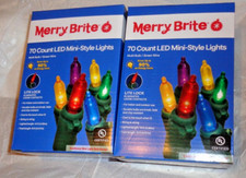 2 Pack Merry Brite Each 70 Count LED Multi Color Bulb Mini Style Light Green Wir