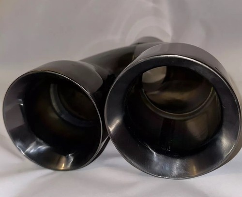 Pair Quad Angle Cut 4" Out Exhaust Tips 3" Inlet Double Wall 304 Stainless Steel - Picture 6 of 8