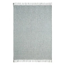 Casey Dusty Green Marled Tassel Cotton Polyester Throw, 50" x 70"