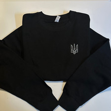 Ukraine Embroidered Sweater Zelenskyy Tryzub Slava Ukraini Trident Logo Crewneck