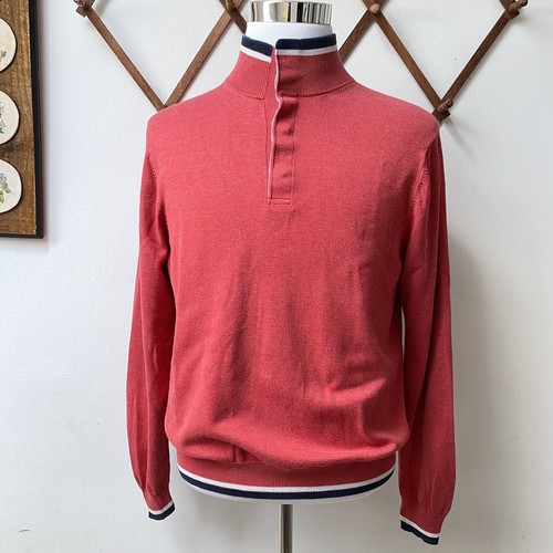 Mens Supima Cotton Sweater Mock Neck 