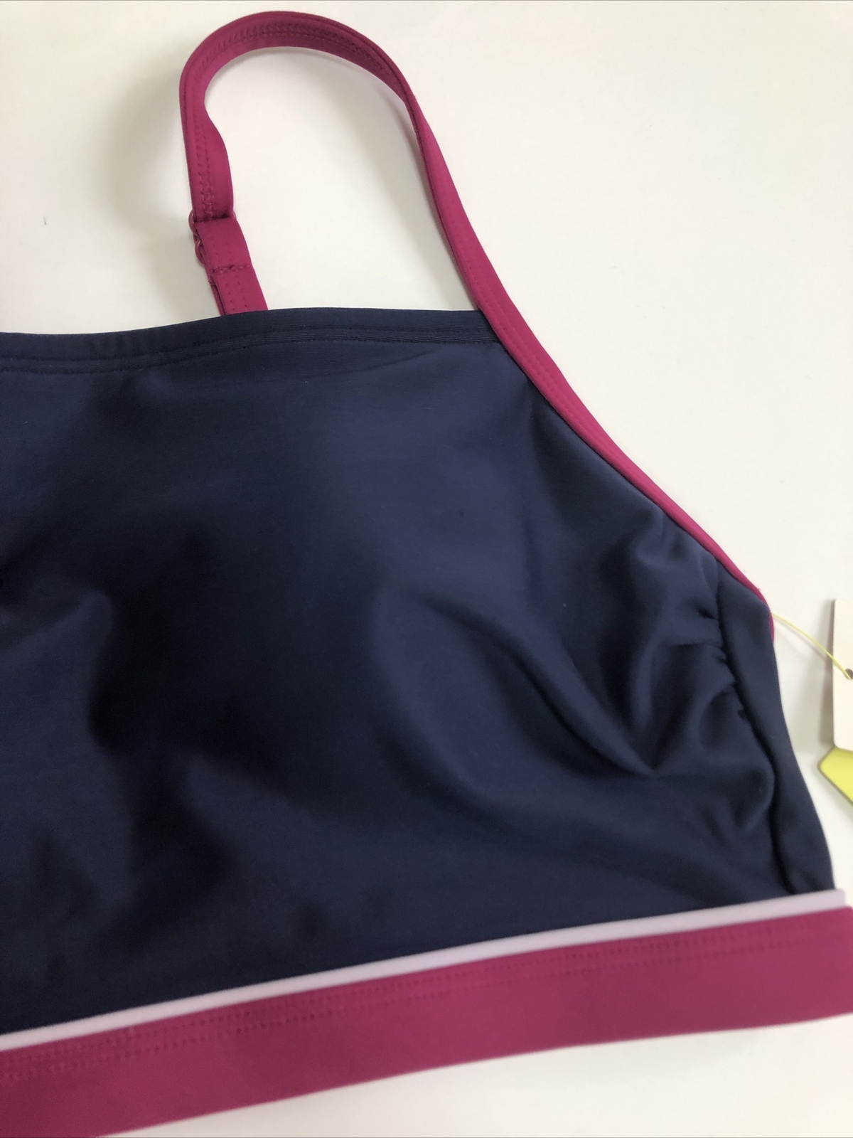 NWT All In Motion Women's Longline Square Neck Bikini Top. Medium Sold Out Navy image 6