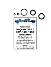 Crossman Benjamin 392 / 397 / C9 / CB9 Airsoft O-ring Oring Kit x 2 rebuilds