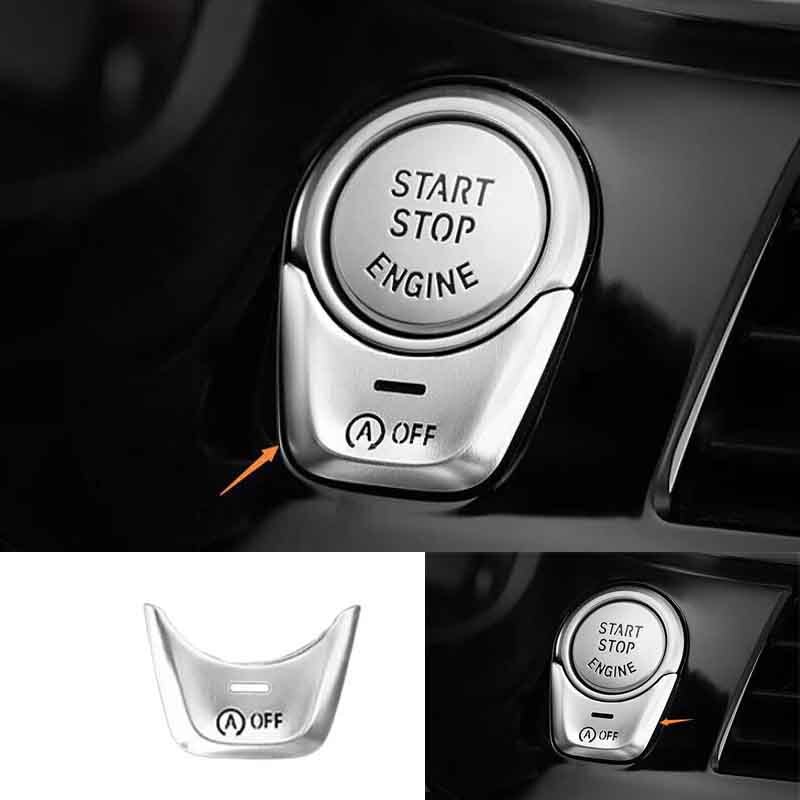 Cover Trim Silver Aluminum 2018-22 For BMW 5 Series Car One-Click Startup Button