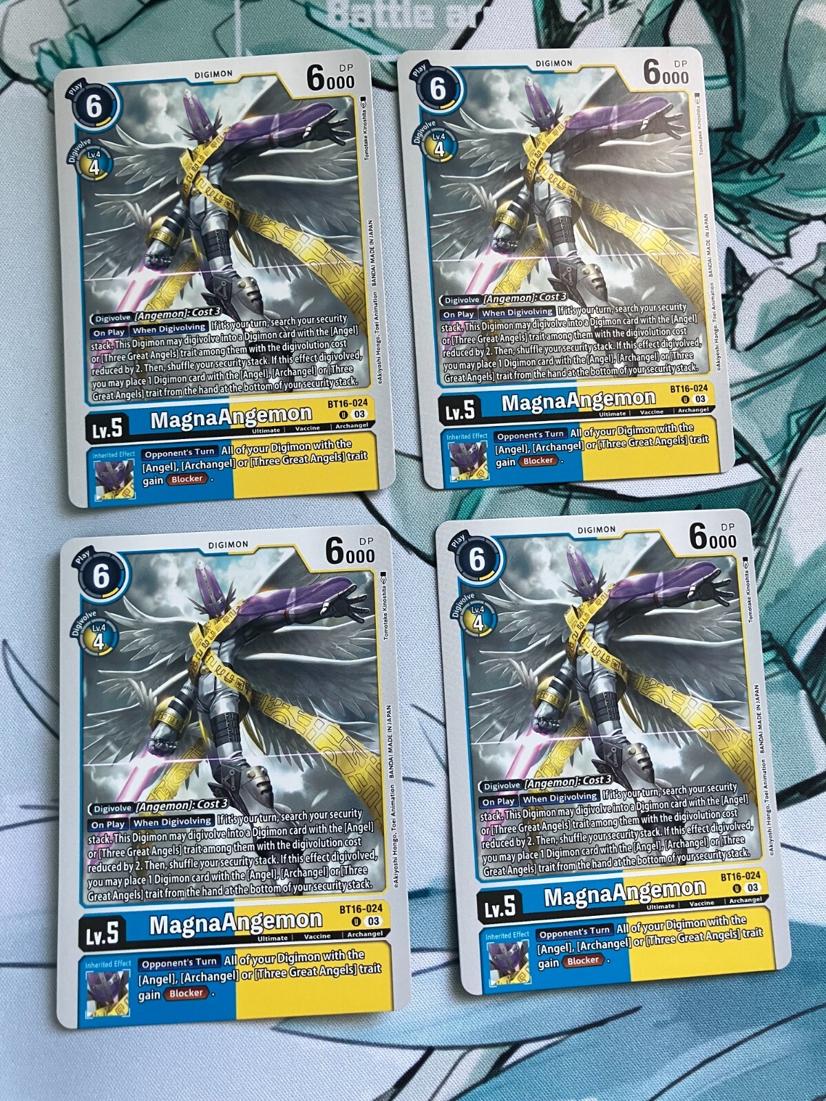 4x MagnaAngemon BT16-024 U (Playset) Digimon CCG | Beginning Observer NM