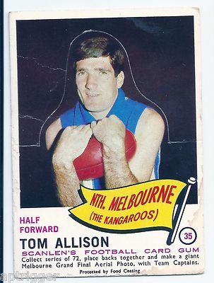 1966 Scanlens ## 35 Tom ALLISON North Melbourne Unpopped Die Cut Good