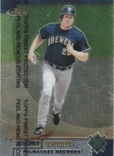 FREE SHIPPING-MINT-1999 Topps Finest Jeromy Burnitz #32 PLUS BREWERS BONUS CARDS