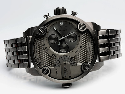NEW DIESEL LITTLE DADDY GRAY TONE,STAINLESS STEEL,CHRONOGRAPH