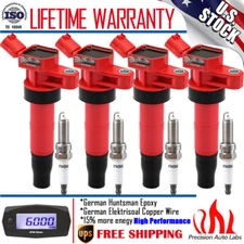 4 Pack UF611 Ignition Coils + Spark Plugs For 2011-16 Kia Optima Sonata 2.4L L4