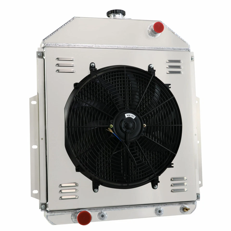 Ventilador de cubierta de radiador de 4 filas para camioneta Ford F1 F2 F3 1942-1952 1951 motor Ford V8 Foto 3 de 4