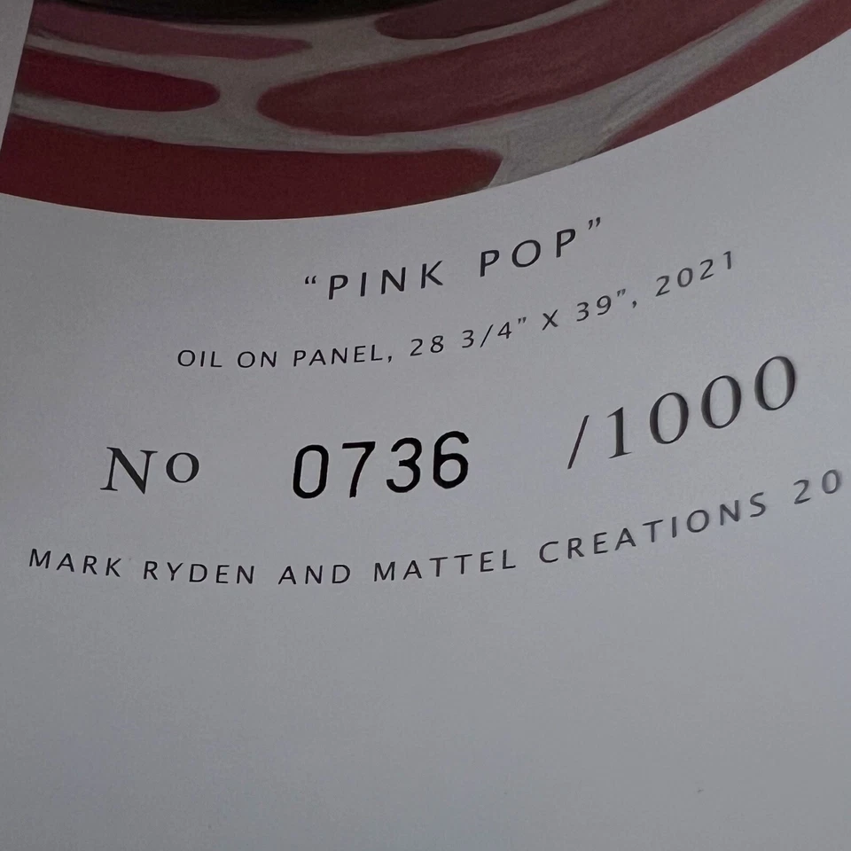 MARK RYDEN X BARBIE ROSA POP IMPRESIÓN LITOGRAFÍA FIRMADA #736 PELÍCULA MATTEL COMO NUEVA Foto 3 de 4