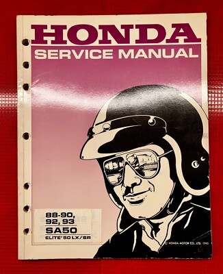 Genuine Honda 1988-1993 SA50 Elite 50 LX SR Repair Shop Service Manual