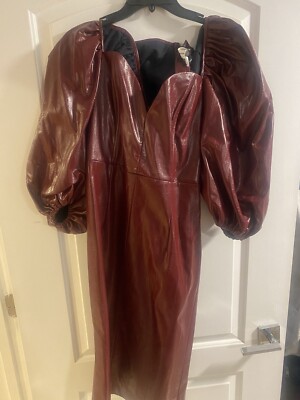 Rotate Midi Dress Womens  Leather Dress Size Us 4-6 BIRGERCHRISTENSEN New +Tags