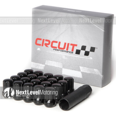 Circuit Black 7 Spline Short Lug Nut 14x1.5 20pc Fits Chrysler 300C SRT8 Dodge