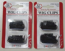 24 LARGE Black Wig Clips - DONNA  7981   FREE SHIPPING  