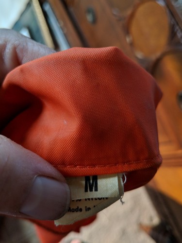 70's ? Ag Farm Vintage men's Orange 100% nylon jacket O's Gold agriculture Med - Picture 9 of 11