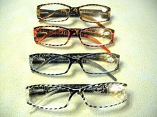 Women's Reading Glasses 1.00 ~ 3.50 Rhinestones Flex Animal Print Readers RE9200