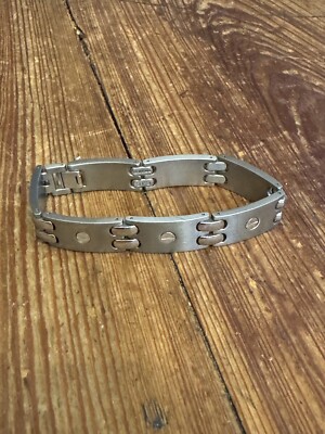 CJC 8.25  Paneled Titanium Link Plate Bracelet