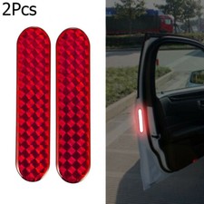 2Pcs Red Reflective Safety Warning Strip Tape Car Door Bumper Reflector Stickers