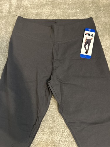 Fila Women's Running Training Leggings Size Large Cotton Ebony/Gray - Picture 2 of 7