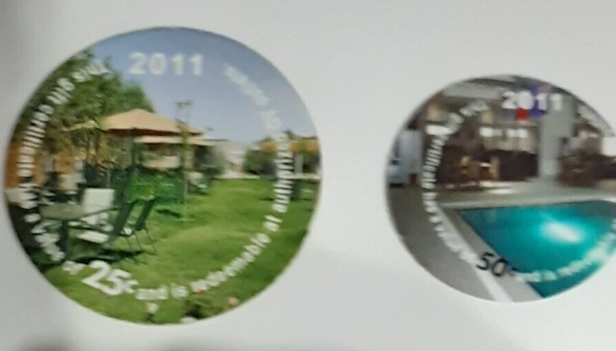 2011 GREEN VILLAGE 25 & 50 cents Pogs Not AAFES Uncirculated - Image 3 of 4