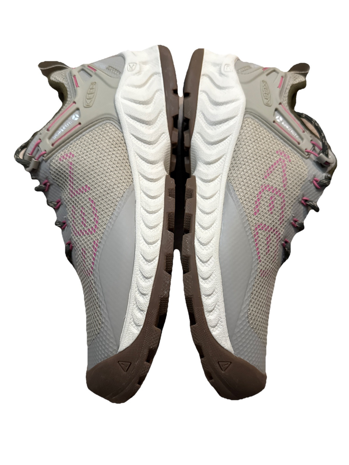 Scarpe da trekking Keen donna NXIS EVO impermeabili nuove senza scatola misura 8 5 grigio marrone rosa