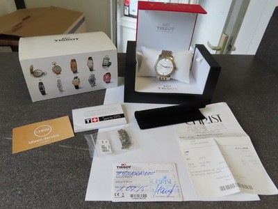 Tissot White Stainless Steel Bridgeport T097410A Armbandfaltschließe eine Seite
