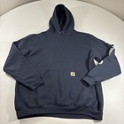 Carhartt Hoodie Sweatshirt Men’s XL Navy Blue Loose Fit Midweight K288 472 EUC!