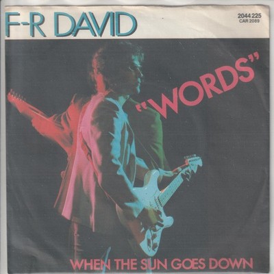 F. R. David   Words   When the sun goes down   Carrere 2044 225 -   1982   dt.7 