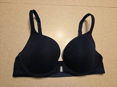 Cacique Bra 38D Boost Plunge Navy Blue Front Close Padded Underwire