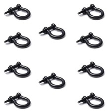 CooBigo 10 Pack 3/8" 10mm Metal Bow Shackle for 10mm, Black