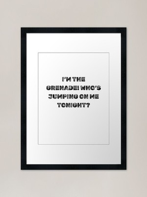 Ich bin die Granate! Wer springt auf m Gerahmtes Wandbild Poster Leinwanddruck Bild