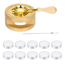 Wax Stamp Seal Kit Sealing Warmer Spoon Flat Stick Candle, Wood Color