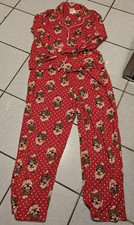 Strawberry Shortcake Women  s XL Pajama Set Polka Dot Button-Front Long Sleeve