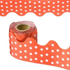 Dots Bulletin Board Border, 33 Feet Poster Chalkboard Cork, Orange