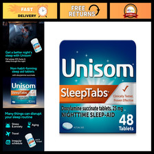 Nighttime Sleep Aid Tablets 25mg Doxylamine Succinate, Non-Habit-Forming, 48 Cou