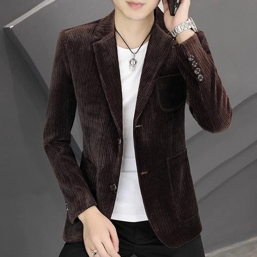 Comfortable Corduroy Suits Men Autumn Casual Korean-style Slim Single-Western - Picture 27 of 27