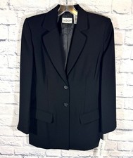 New Villager Liz Claiborne Women's 8 Blazer Jacket Lined Single Breasted Black