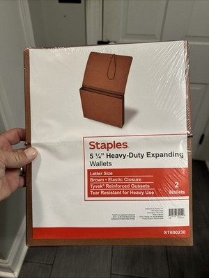 Staples Expand Wallets Reinf Gussets Ltr 9 1/2x11 3/4 5 1/4 Expan 2pack