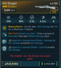 Borderlands 4 OP⭐MODDED ⭐ HOT SLUGGER⭐54 MILLION DPS⭐SPREAD LAUNCHER