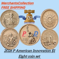 2026 American Innovation Dollar Coin P D Set - 8 Coins 2026 American Innovation Dollar Coin P D Set - 8 Coins