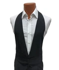 Men's Black Wool Tuxedo Vest Low Cut 3-Button Made in USA Open Back Size S/M