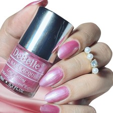 DeBelle Gel Nail Polish Roselin Fiesta Metallic Rose Pink Nail Paint - 8 Ml