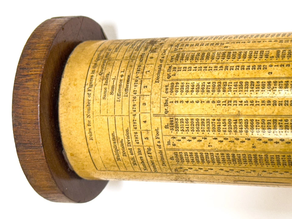 REGLA DE CÁLCULO CILÍNDRICA DISEÑADA POR GEORGE FULLER, CIRCA 1897 Foto 4 de 4
