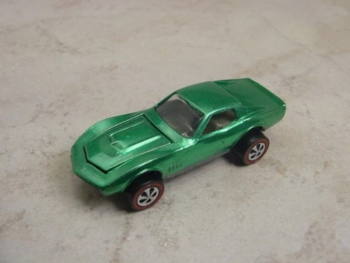 Restored Hot Wheels Redline - US Custom Corvette in Early Green! Free Shipping!!